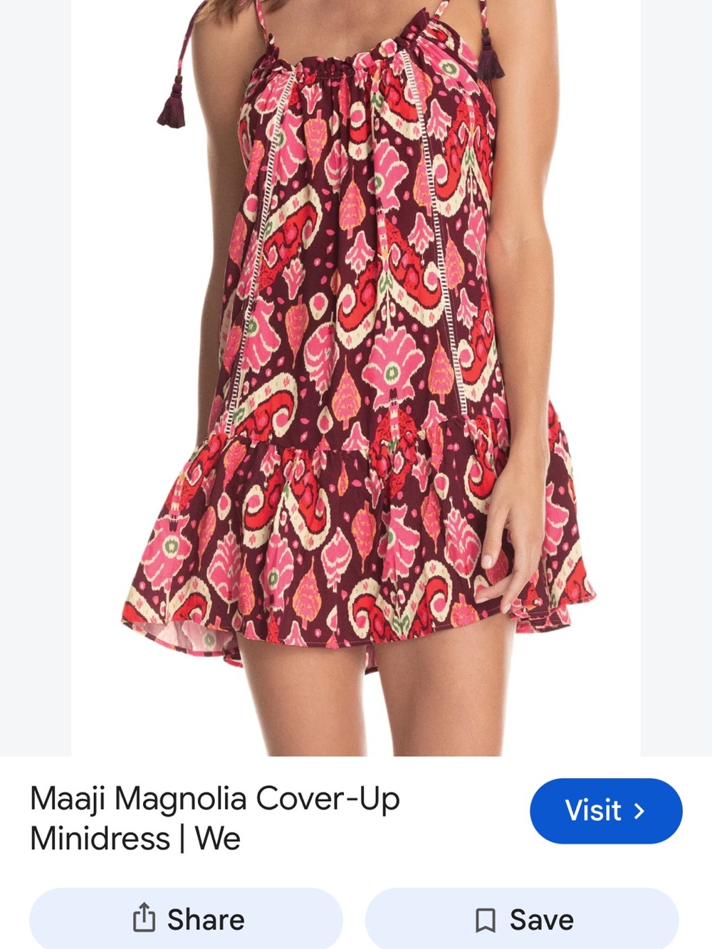 Maaji Girls' Burgundy and Pink Floral Print Sundress